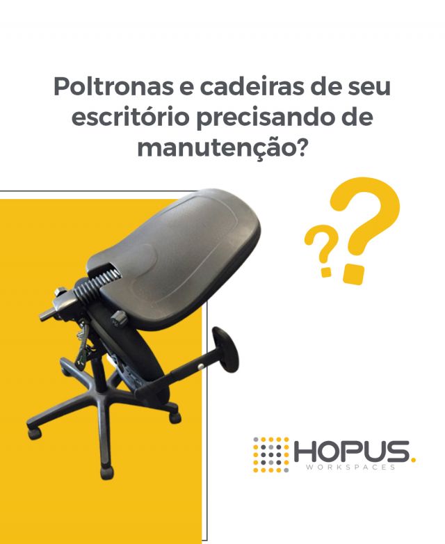 Contate com a gente para avaliação: trocamos forros e espuma, consertamos e revestimos braços e encostos, consertamos bases fixas ou giratórias, alinhamentos e troca de rodízios. 👨‍🔧

Deixe sua mensagem no WhatsApp ou preencha o formulário no site: Serviços – Hopus WorkSpaces

Hopus – Móveis e Acessórios para Escritório: Avenida Carlos Schroeder, 445, no Bairro das Nações – Indaial/SC. 
Fone/ WhatsApp: (47) 3333-5430. www.hopus.com.br 

#hopusworkspaces #móveis #conforto #estilo #qualidade #ergonômico